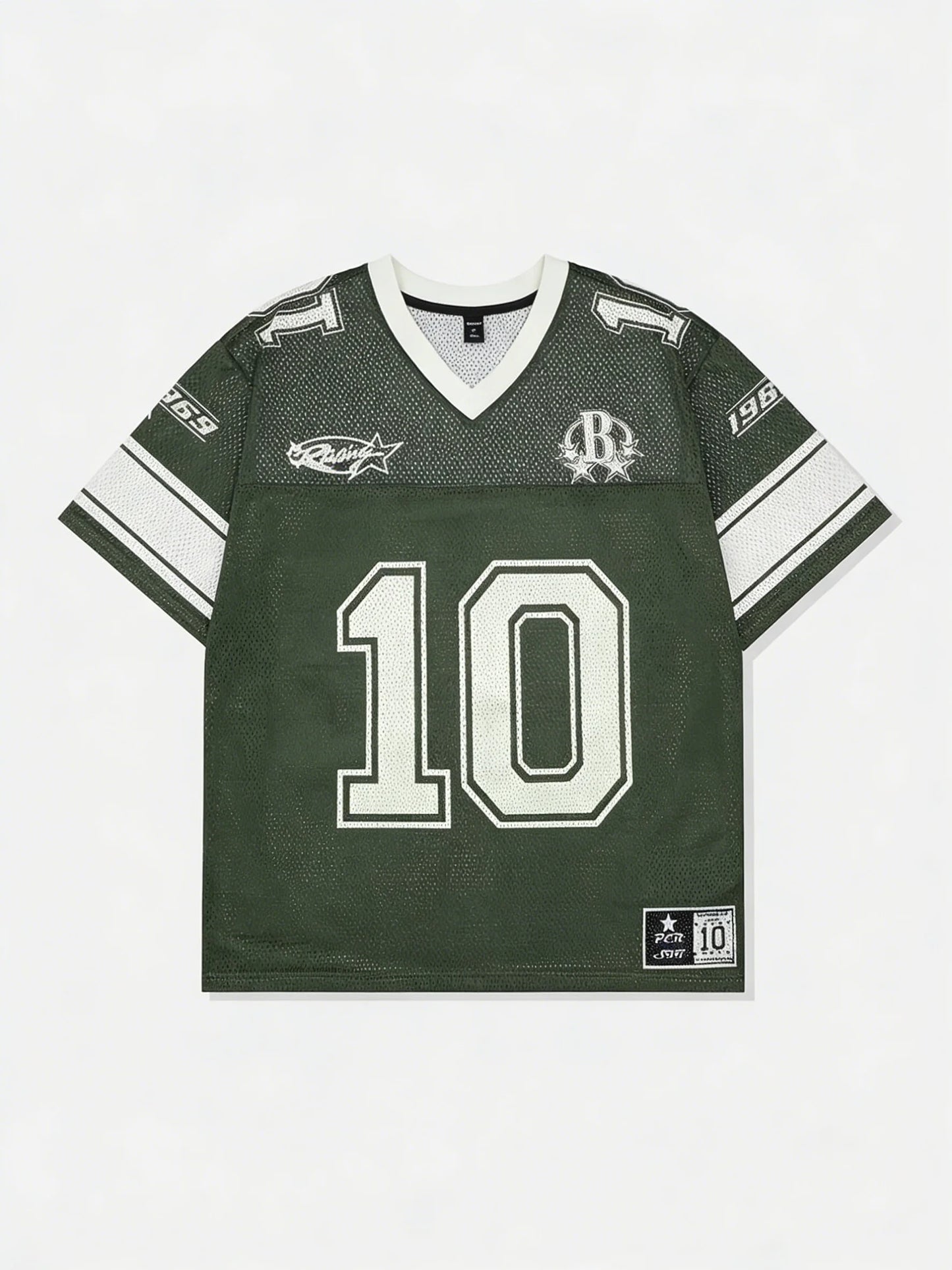 Nummer 10 Oversized Jersey T-Shirt Damen V-Ausschnitt Sportlicher Stil Lässiges Sommer Streetwear Tee