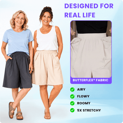 Elarrose™️ - (🎁SUMMER SALE - 65%OFF) - Cooling Stretch Knee-Length Shorts for Women