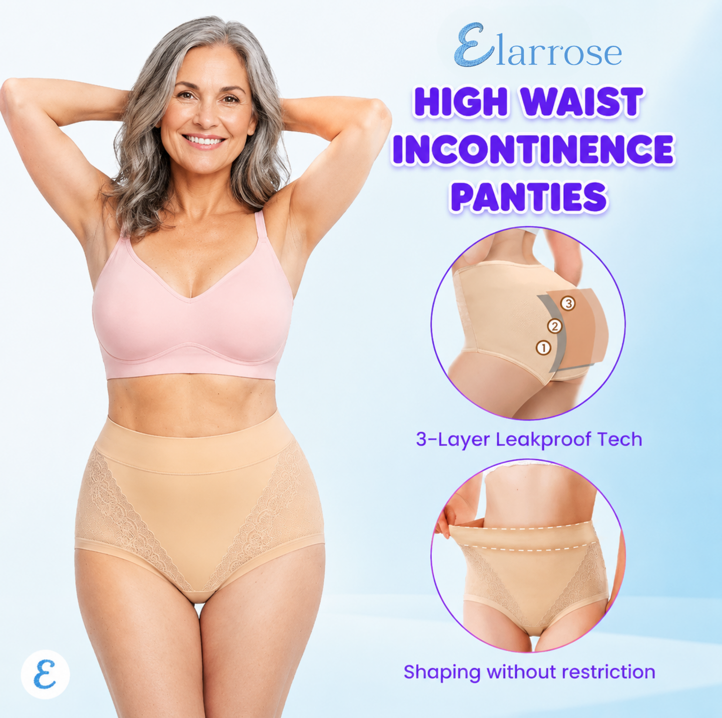 Elarrose™️ - (🎁SUMMER SALE - 65%OFF) - Elegant, Comfortable High-Waist Leakproof Panties for Seniors