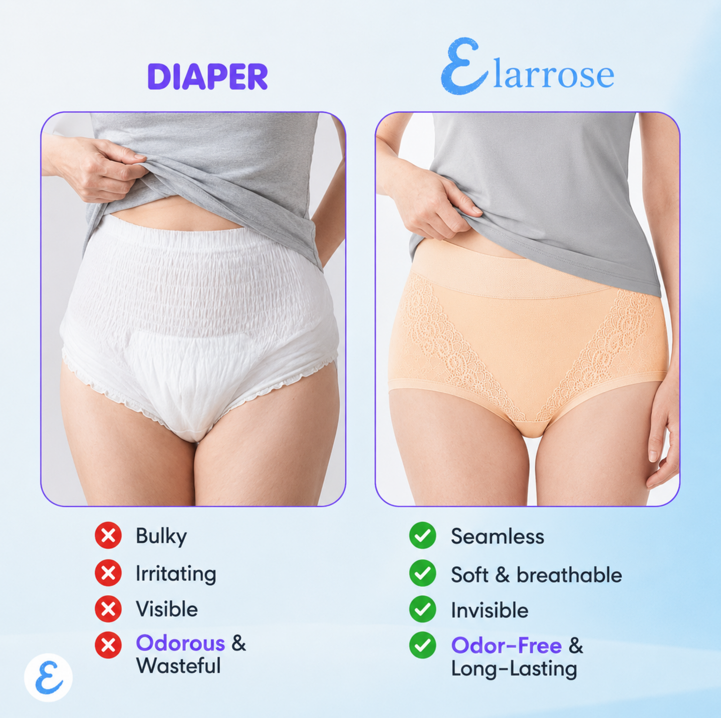 Elarrose™️ - (🎁SUMMER SALE - 65%OFF) - Elegant, Comfortable High-Waist Leakproof Panties for Seniors