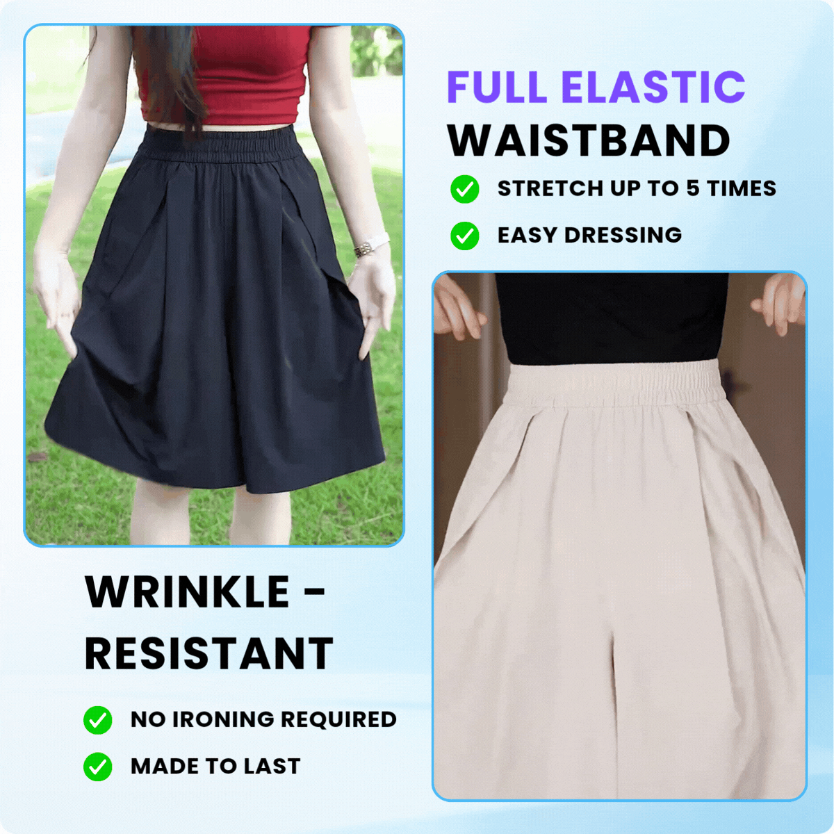 Elarrose™️ - (🎁SUMMER SALE - 65%OFF) - Cooling Stretch Knee-Length Shorts for Women