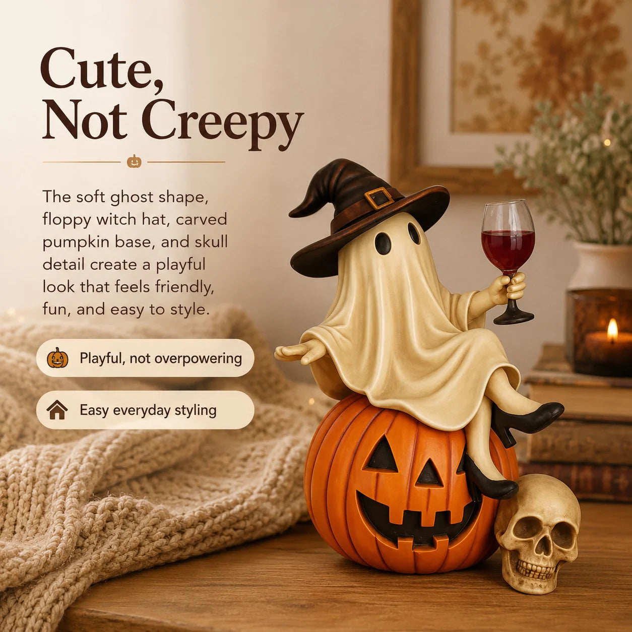 🔥 75% OFF TODAY 👻🍷Ghost Wine Night Halloween Decor