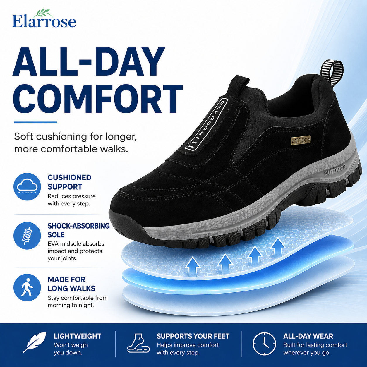 (🎁💖)Men's Comfortable Waterproof Breathable Orthopedic Walking Shoes Hiking Shoes