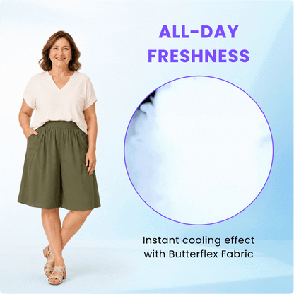 Elarrose™️ - (🎁SUMMER SALE - 65%OFF) - Cooling Stretch Knee-Length Shorts for Women