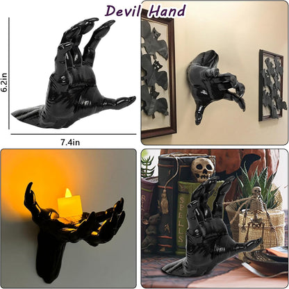 Creepy Wall-Mounted Hands with LED Candles