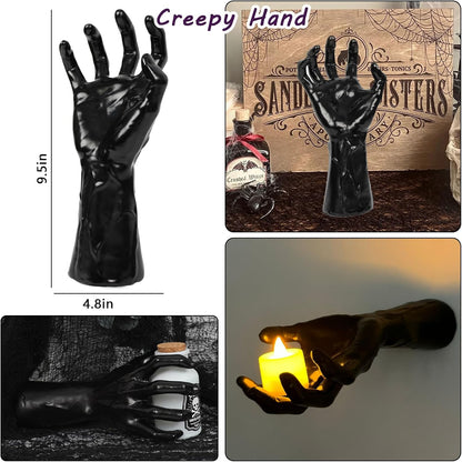 Creepy Wall-Mounted Hands with LED Candles