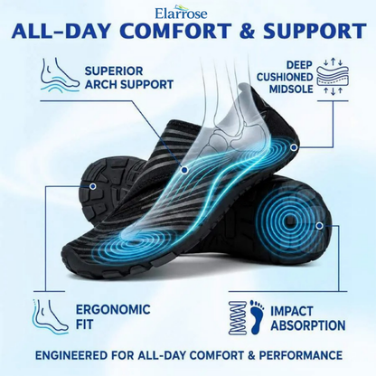 Elarrose - Wide Toe Box Waterproof Barefoot Shoes For Seniors