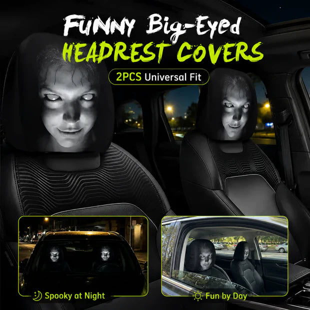 Car Headrest Covers (Set of 2) | Stretchy Universal Fit for All Vehicles