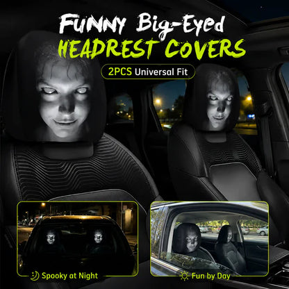 Car Headrest Covers (Set of 2) | Stretchy Universal Fit for All Vehicles