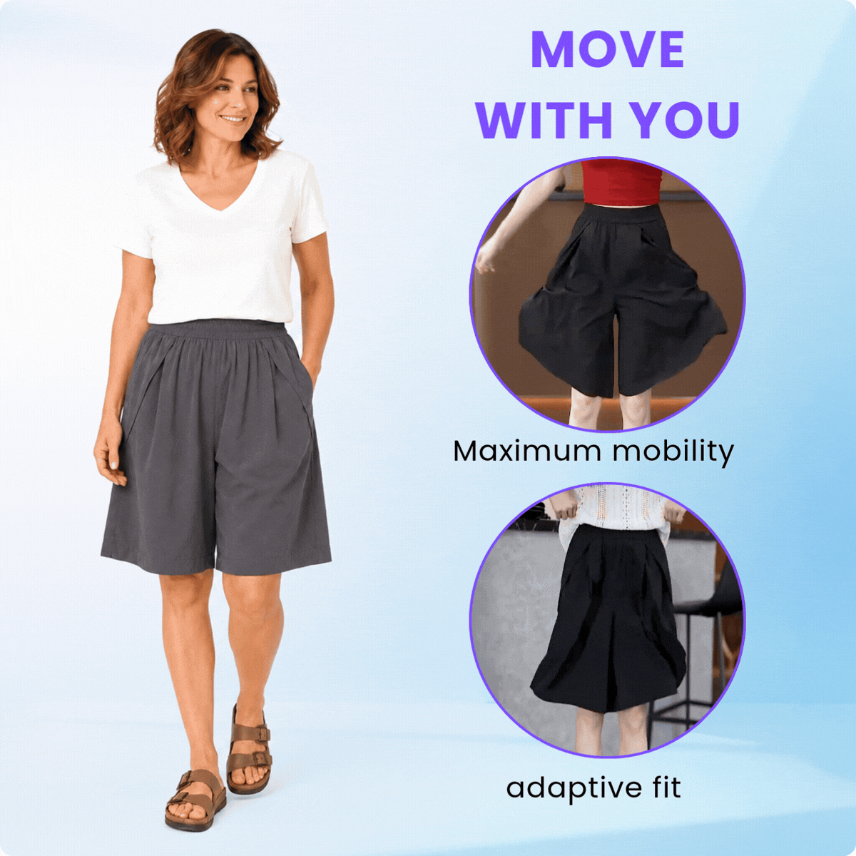 Elarrose™️ - (🎁SUMMER SALE - 65%OFF) - Cooling Stretch Knee-Length Shorts for Women