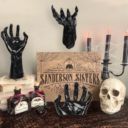 Creepy Wall-Mounted Hands with LED Candles
