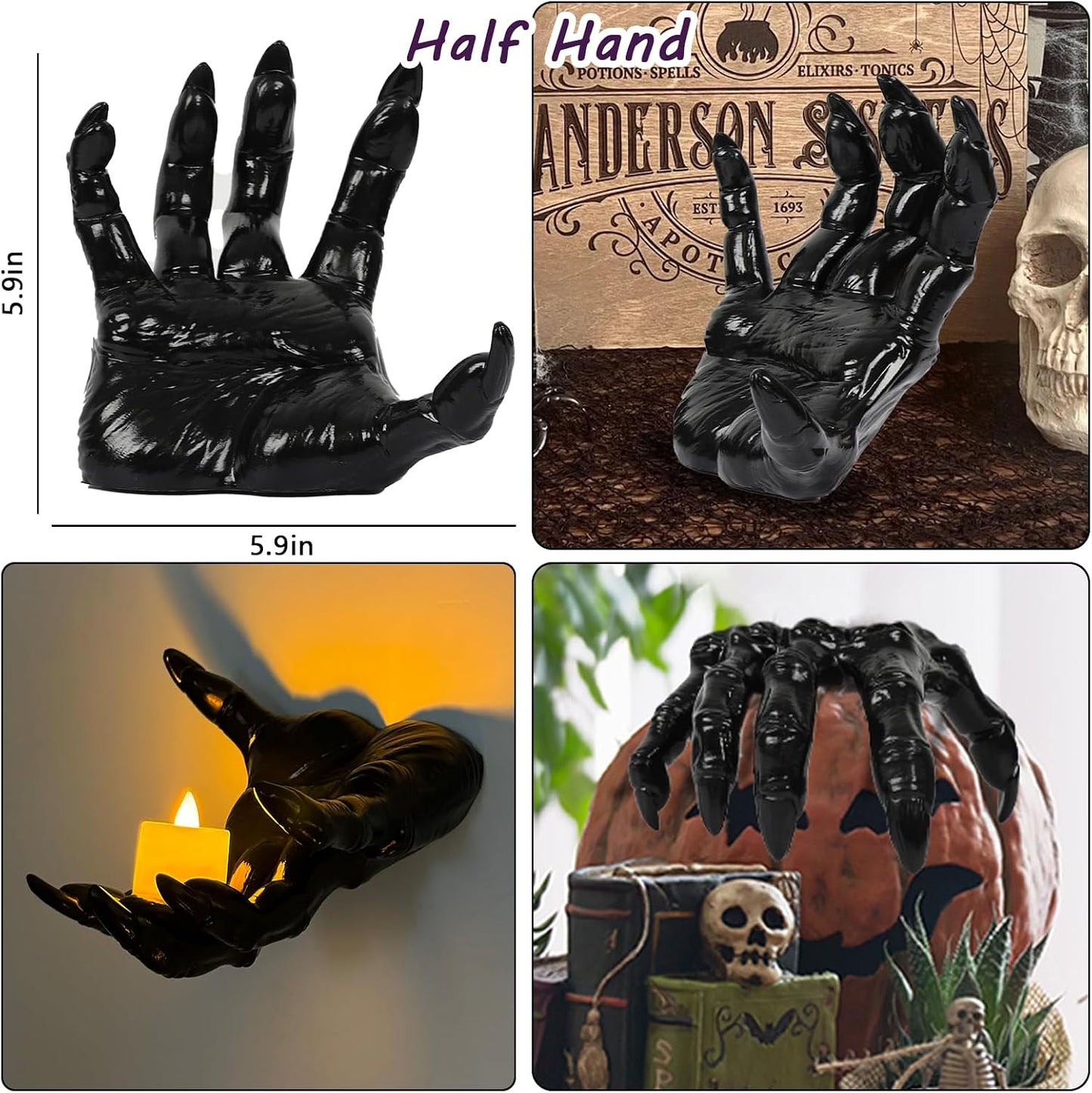 Creepy Wall-Mounted Hands with LED Candles